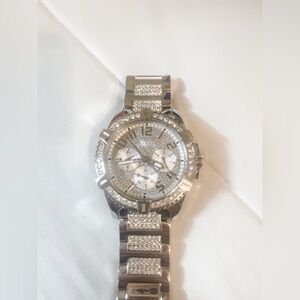 Guess Silver and White Men's Watch